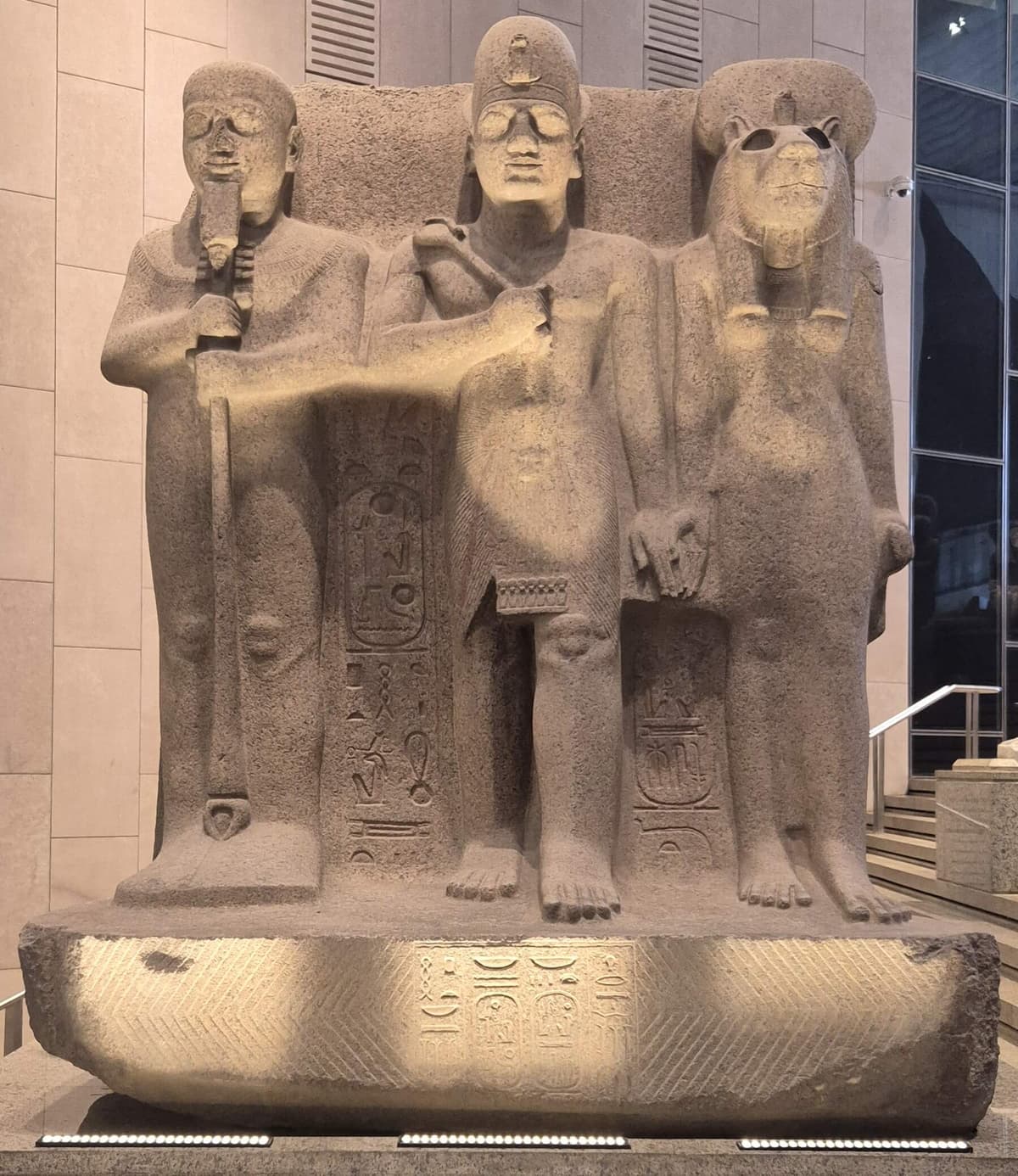 Statue of God Ptah, King Ramesses II & Goddess Sekhmet